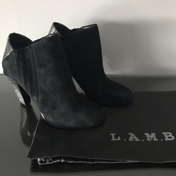 LAMB black suede booties. - Picture 3 of 3